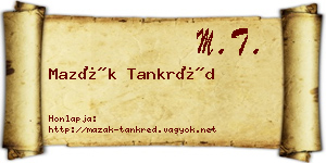 Mazák Tankréd névjegykártya